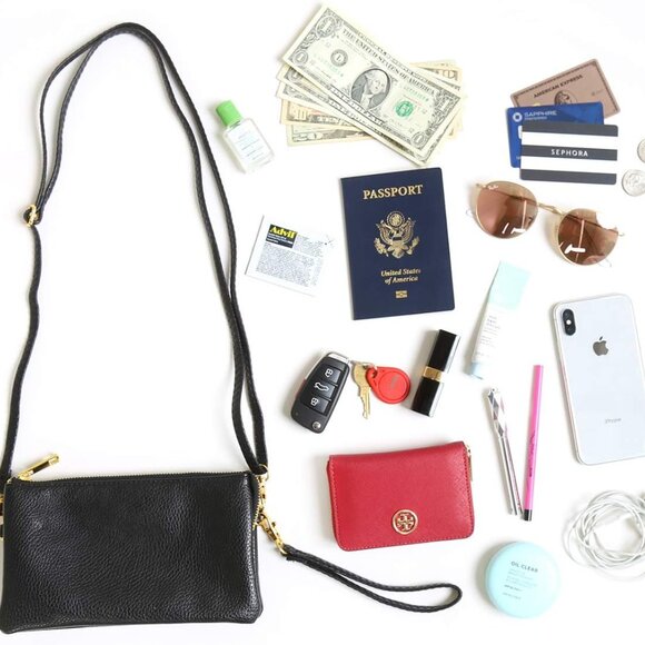 Vegan Leather Wallet Purse Clutch Small Handbag Phone Card Slots Crossbody - Picture 6 of 7